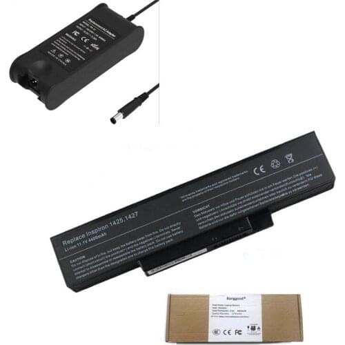 4400mAh 1425 1427 Laptop Battery + 19.5V 3.34A AC Charger for Dell Inspiron 1428 Compal EL80 EL81 FL90 FL91 for LENOVO E42 K42
