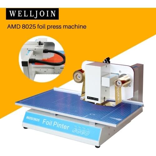 AMD 8025 foil press machine digital hot foil stamping printer machine ribbon foil printer