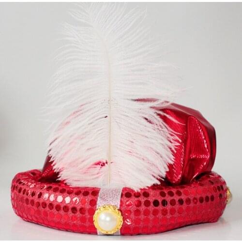 Feather Arabian Hats Red Purple Golden Headband Birthday Party Decor Halloween Cosplay Dress Up Adult Child Toy Gift