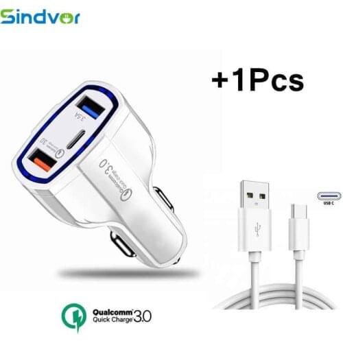 Sindvor Car Charger Quick Charge 3.0 USB Fast Charger for Xiaomi mi 9 iPhone X Xr 8 Huawei Samsung S9 S8 QC 3.0 USB Car Charger