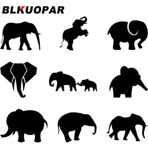 BLKUOPAR for Elephant Car Stickers Sunscreen Scratch-Proof Decals Simple Waterproof Windshield Refrigerator Decor Car Goods