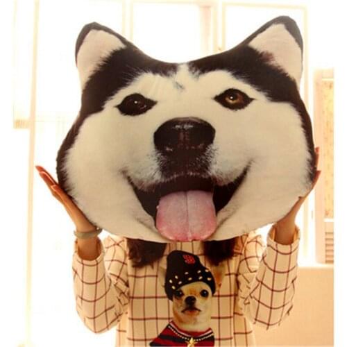 1Pcs Large Fashion Cartoon 3D Dog Waist pillow cushion Office sofa cushion Husky dog Back Pillow cushion summer nap pillow