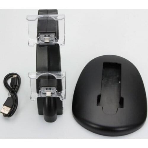 BUKIM High Quality Dual-Slot Mini Charging Dock Stand for PS4 Controller Black