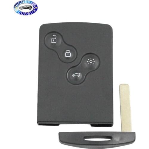 4 Button Remote Smart Card Key Case fob Shell For Renault Laguna Koleos Clio 4 Megane Scenic Captur Fluence