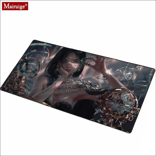 Colorful LED Mousepad RGB Glow Anime Girl Ghost Knife Long Hair Naked XXL Large Mouse Pad 90x40/80x30cm Gamer Desk Mat Computer