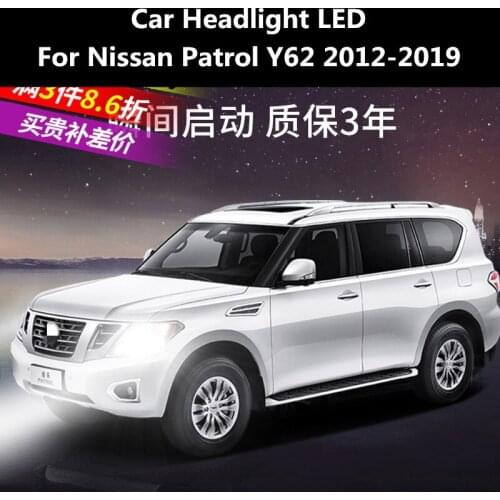 FOR Nissan Patrol y62 2012-2019 LED Headlight Kit Turbo Fan 12V 360 Degree 6500K Patrol y62 Low beam and high beam