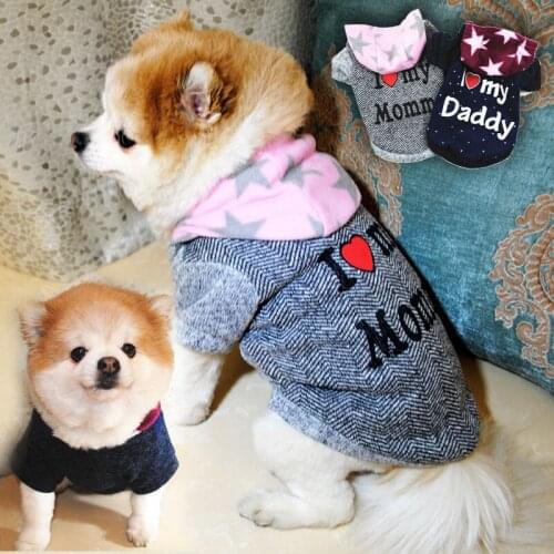 Pet Cotton Clothes Dog Hooded Warm Hoodie Coat For Dog Autumn Winter Warm Sweater Velvet Short Sleeve Jacket Loose Coat With Hat