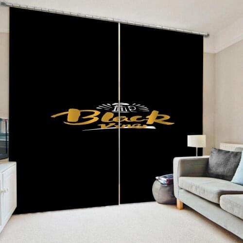 Customized size Luxury Blackout 3D Window Curtains For Living Room blackout curtains black curtains
