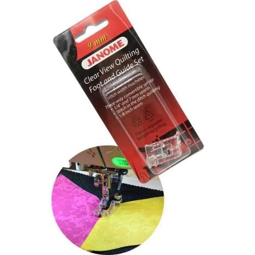 Janome Clear View Quilting Foot 1pcs and Guide Set for 9mm max Stitch Width Machine Domestic Sewing Parts#202-089-005 202089005