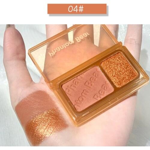 2 Color Tiny Eyeshadow Palette Portable Shiny Matte Waterproof Long Lasting Easy To Wear Eye Pigments Makeup Cosmetics TSLM