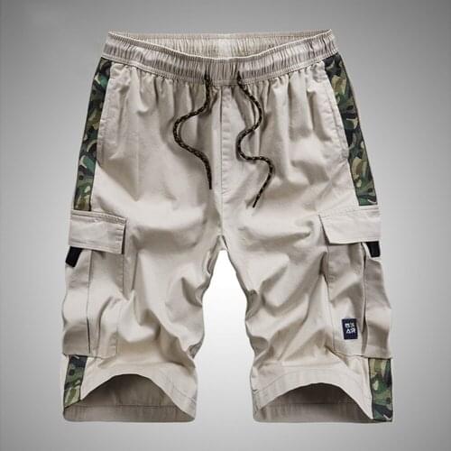 Summer men leisure 5 minutes of pants dad loaded cargo shorts middle-aged cotton pants in the loose breeches thin section