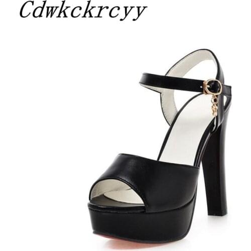 Summer New pattern Europe and America fashion high heel Women sandals black sexy Thick bottom Waterproof Fine heel Women sandals