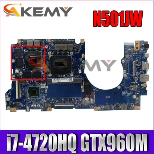 N501JW motherboard 4GB RAM I7-4720CPU GTX960M motherboard For ASUS G501J UX50JW FX60J N501JW UX501J G501JW Laptop mainboard