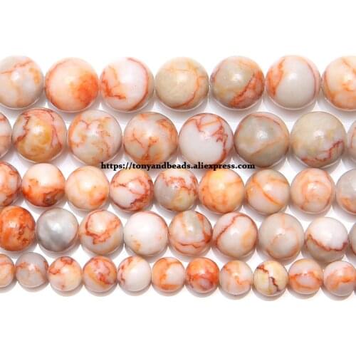 Natural Stone Red Spider Web Red Picasso Jaspers Round Beads 15" Strand 4 6 8 10 12MM Pick Size For Jewelry