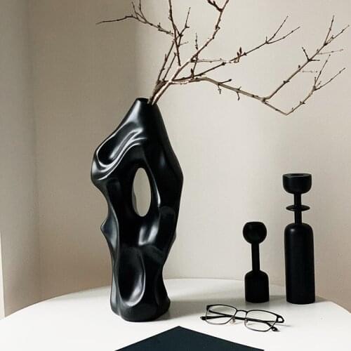 Nordic Creative Ceramics Abstract Art Dried Flowers Plant Arrangement Vase Decoration Living Room Desktop Home Decor Ornaments