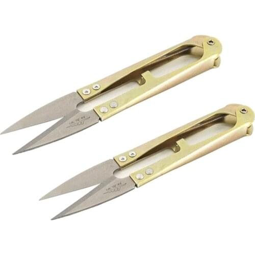 1/2 Pcs Thread Scissors Sewing Spring Embroidery Thrum Yarn Scissors Cross Stitch Clothing Tailor U-Cut Head Shear DIY Supplies