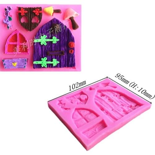 Wholesale Silicone mold K405 Mini Doors mushrooms Shape Clay mold Decoration Fondant cake mold