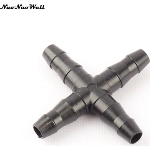 30pcs NuoNuoWell 4/7mm Barbed Straight Cross 4 Way Spliter Tube Garden Green House Irrigation Lawn Drip Veg Plot Planter Box