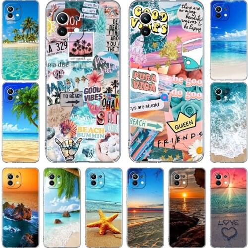 Clear Soft Case For Xiaomi Mi Poco X3 NFC 10T Pro 9T M3 11 Note 10 Lite F3 GT F1 Silicone Phone Cover Summer Vacation Beach Capa