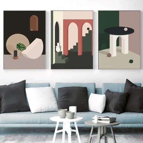 Nordic Abstract Geometric Scandinavia Posters Wall Art Canvas Painting Gallery Posters and Prints Pictures for Living Room Decor