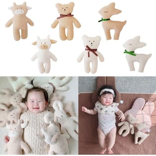Soft Appease Doll Animal Plush Toy Cartoon Calf Bear Fawn Children Appease Dolls Children Room Decoration Christmas Gift
