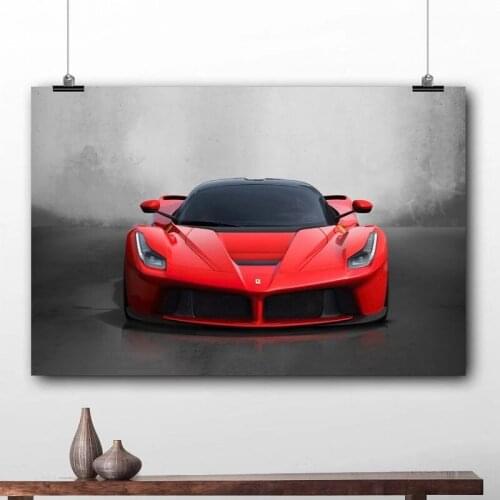 Modern Art Red Sports Car Super Car Poster Print Wall Art Pictures Painting Wall Art for Living Room Home Decor Cuadros