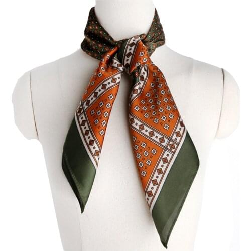 New Spring summer square silk scarf for women elegant foulard Handkerchiefs vintage scarf hair bands neckerchief