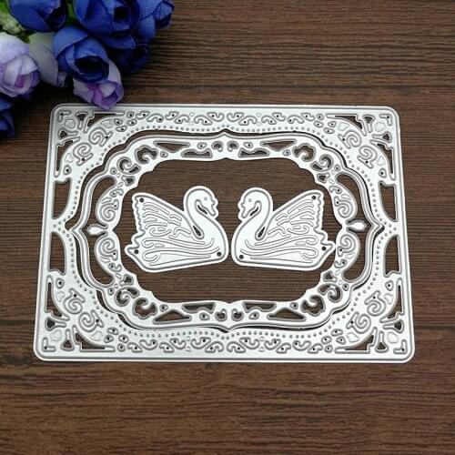 1 Set Swan Cutting Dies Metal Frame Stencil for Walls DIY Carbon Steel Scrapbooking Embossing Craft Dies Template