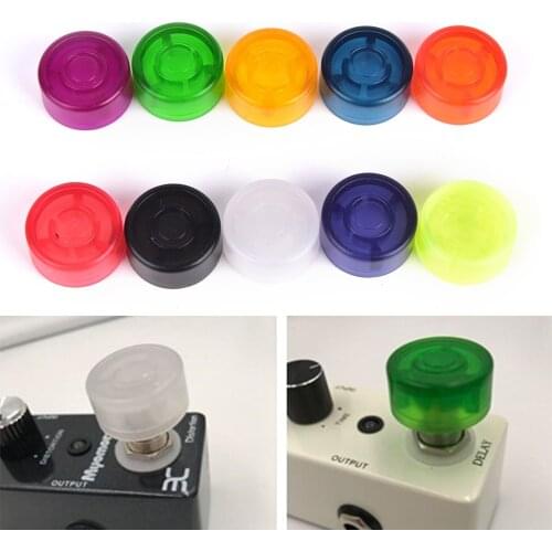 10Pcs Guitar Effect Pedal Foot Nail Cap Candy Color Foot Switch Toppers Knob Plastic Bumpers Footswitch Protector Accessories