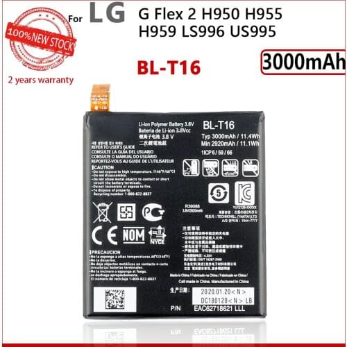 100% Genuine BL-T16 Battery For LG H955A H959 G Flex 2 Vu 4 Vu4 H950 LS996 H955 US995 3000mAh New Batteries With Tracking number