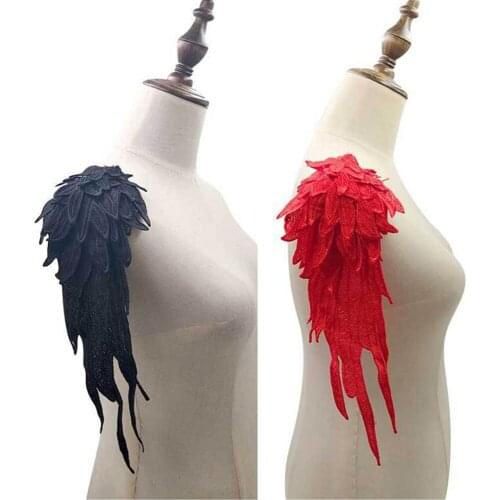 17 Colors 3D Elegant Red Black Wings Lace for Women Embroidery Badge Wedding Dress Lace Applique Cloth Patches Sewing DIY Crafts