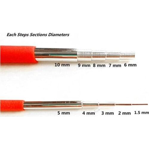 2Pcs 10 Sizes Wire Ring Wrapping Step Mandel Steel Round Bead Working Loop Jump Ring Metal Jewelry Forming Tools