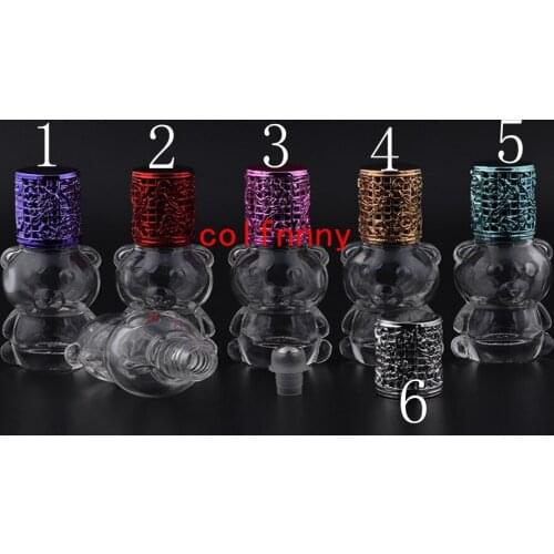200pcs/lot 8ml Lovely Small Bear Metal Roller Ball Perfume Bottle High Quality Portable Refillable Perfume Oil Bottles