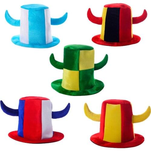 2021Euro America World Cup national flag Germany Spain Brazil fans bar party Children celebrate Carnival sport hatOx horn hat