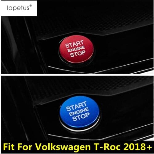 Lapetus Accessories For Volkswagen T-Roc T Roc 2018 - 2021 Engine Start Stop Keyless Start System Button Molding Cover Kit Trim