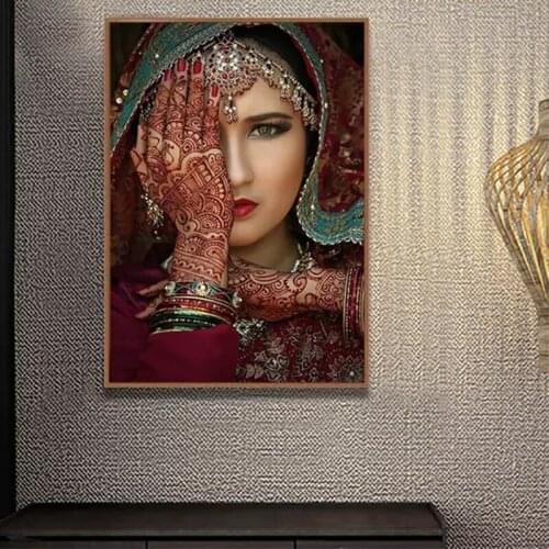 Diamond painting Indian Bride new 5d diamond embroidery cross stitch full square round 3D DIY home wedding decor Art E1623