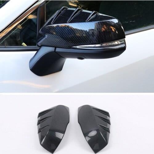 Car Rear View Mirror Cover Cap Carbon Fiber Side Door Mirror Cover Trim For Toyota Tacoma 2016 2017 2018 2019 RAV4 2019 2020