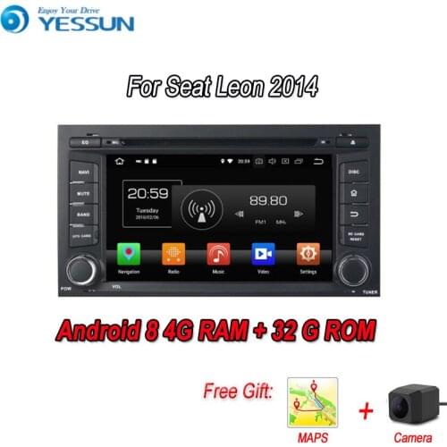 YESSUN Android 8 4G RAM For Seat Leon 2014 Car Multimedia Player Navigation GPS mirror link Radio Touch Screen Auto radio