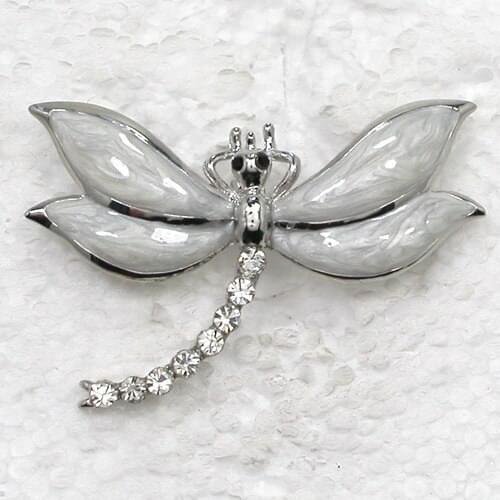 Dragonfly Brooch Clear Rhinestone Enamel Pin brooches C981 A