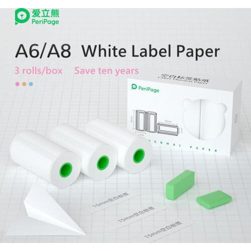 PeriPage 57mm Officical Thermal Paper Notes Sticker Label White Blank Photo Paper BPA Free Lasting Best Mini Printer Sheet A6 A8