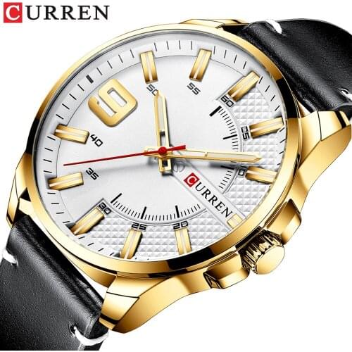 2020Simple Fashion Analog Quartz Mens Watches CURREN Casual Business Leather Wristwatch Male Clock Classic Mens Watch erkek saa