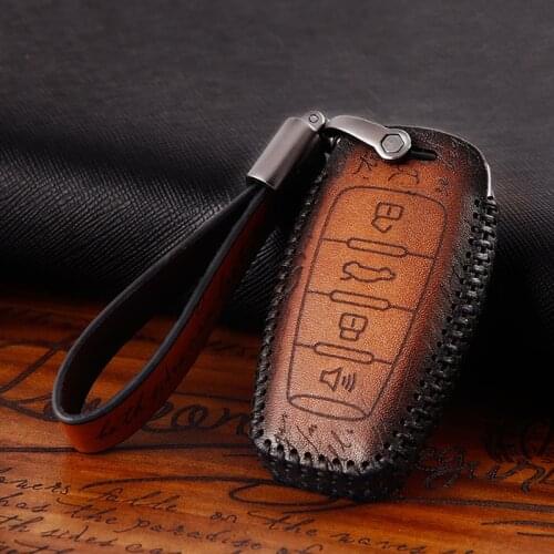 Retro style genuine leather car key case key cover For Great Wall Haval Coupe H7 H8 H9 GMW H6 Samrt key