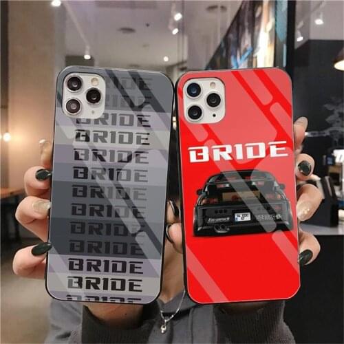 Bride Jdm Phone Case Tempered Glass For iPhone 12 pro max mini 11 Pro XR XS MAX 8 X 7 6S 6 Plus SE 2020 case