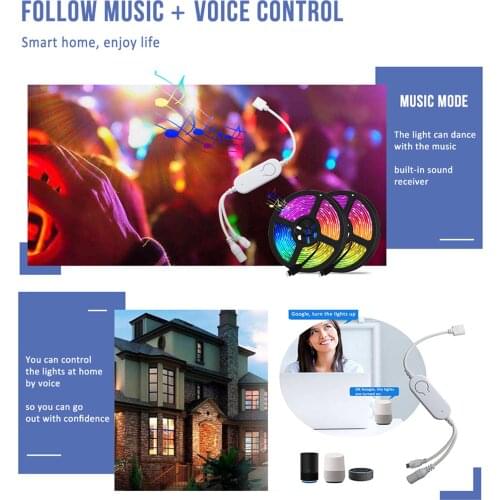 DC5V~12V WiFi RGB Controller LED Strip Light Controller Wireless Smart Strip Light Controller Voice Control