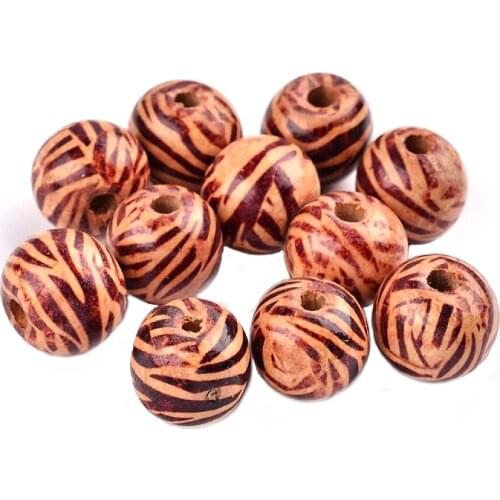 Pandahall Wood Beads, Round, CoconutBrown, about 20mm in diameter, 18mm thick, hole: 5mm