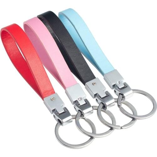 Pengkai hot Selling DIY Jewelry Accessories PU Leather Keychain Phone Accessories