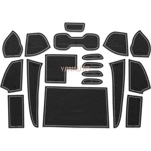 Door Slot Mat for Nissan TIIDA 2016-2020 Gate Groove Cushion Car Door Rubber Cup Holder Mats Anti-slip Carpets Position