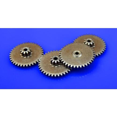 AZGIANT 5PCS Double Gear 10/36 Teeth 0.5/0.5 Mould Inner Hole 2 Metal Gear For Toy Car Robot DIY Model