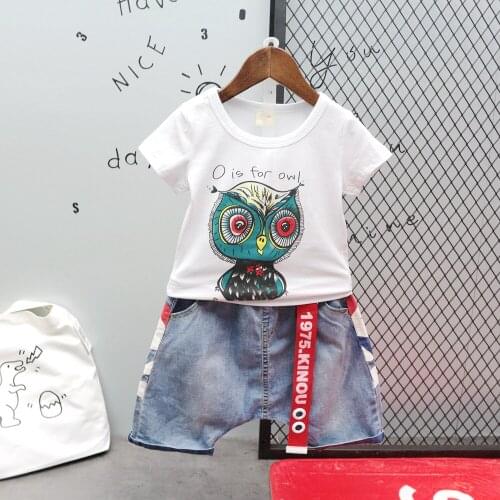 Summer Boys Cartoon T-shirt and shorts jeans 2pcs Outfit Kids Clothes Boys Suit For Toddler Boys Clothing Set 2-6years