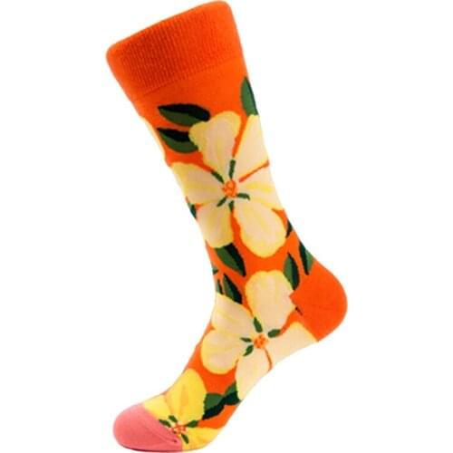 Flower Plant Cotton Sock Cute Funny Women Stocking Leaf Soft Female Cotton Streetwear Sock